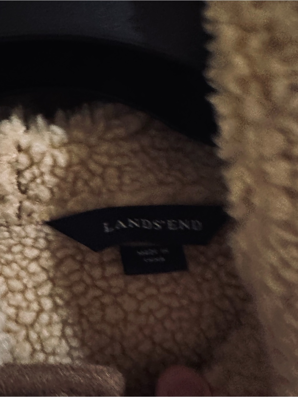 Lands End  Brown Hooded Shearling Coat - Picture 2 of 3